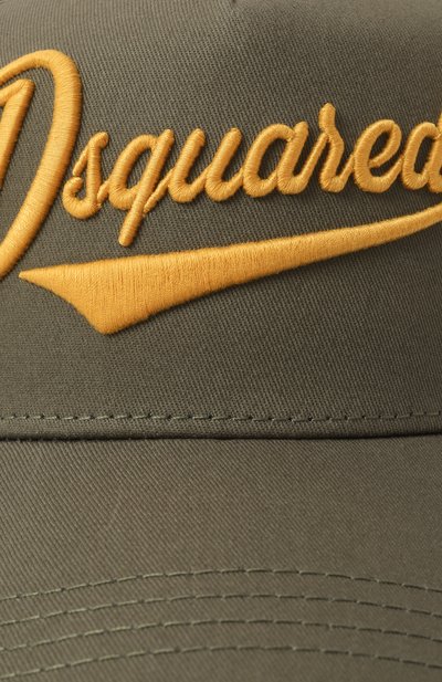 Хлопковая бейсболка DSQUARED2 хаки цвета по цене 22700 руб., арт. BCM0881/05C00001, фото 3 Хлопковая бейсболка DSQUARED2, арт. BCM0881/05C00001, фото 3
