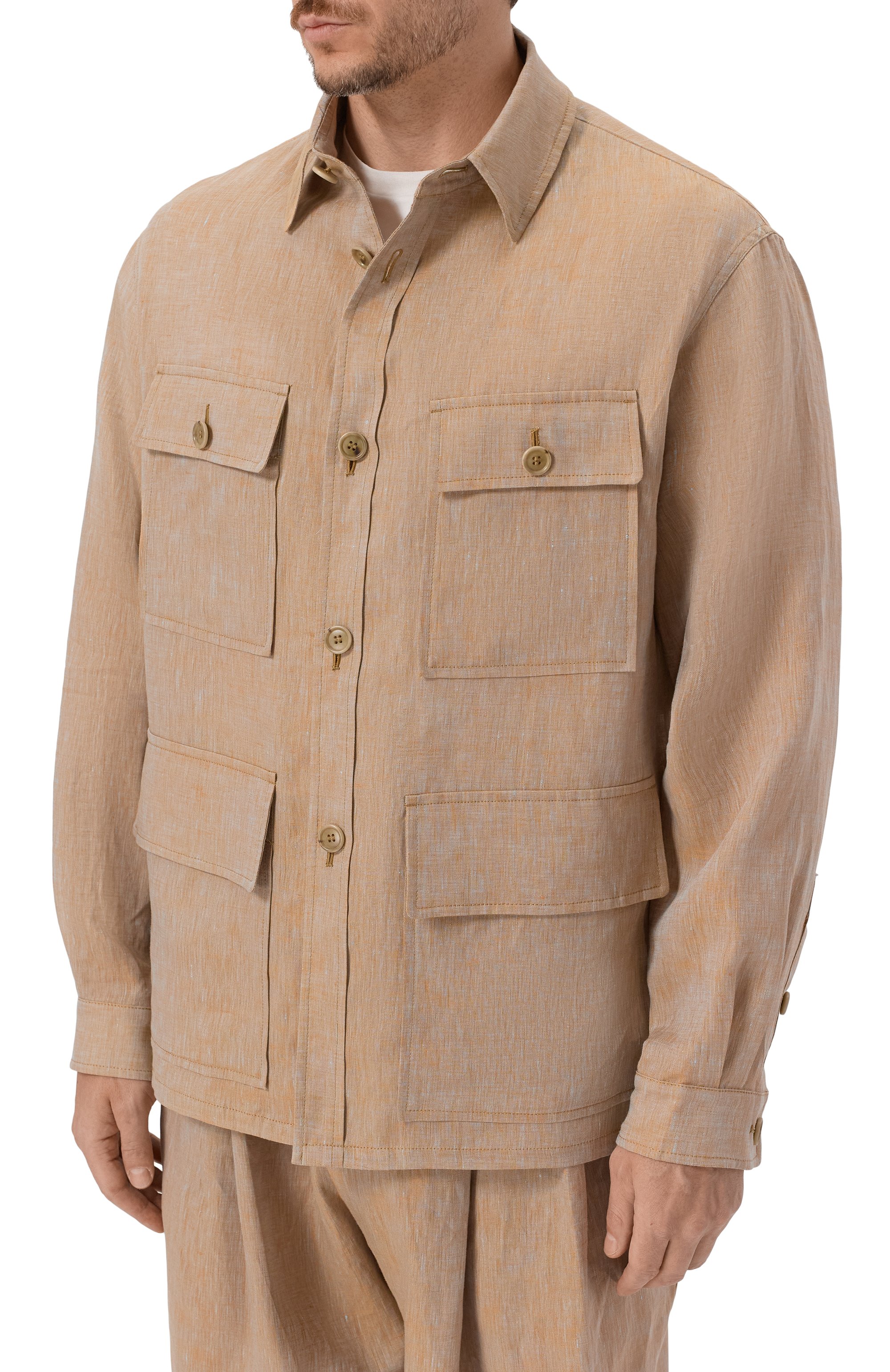 Льняная куртка-рубашка GIORGIO ARMANI, арт. GM004078/TE23125, фото 3