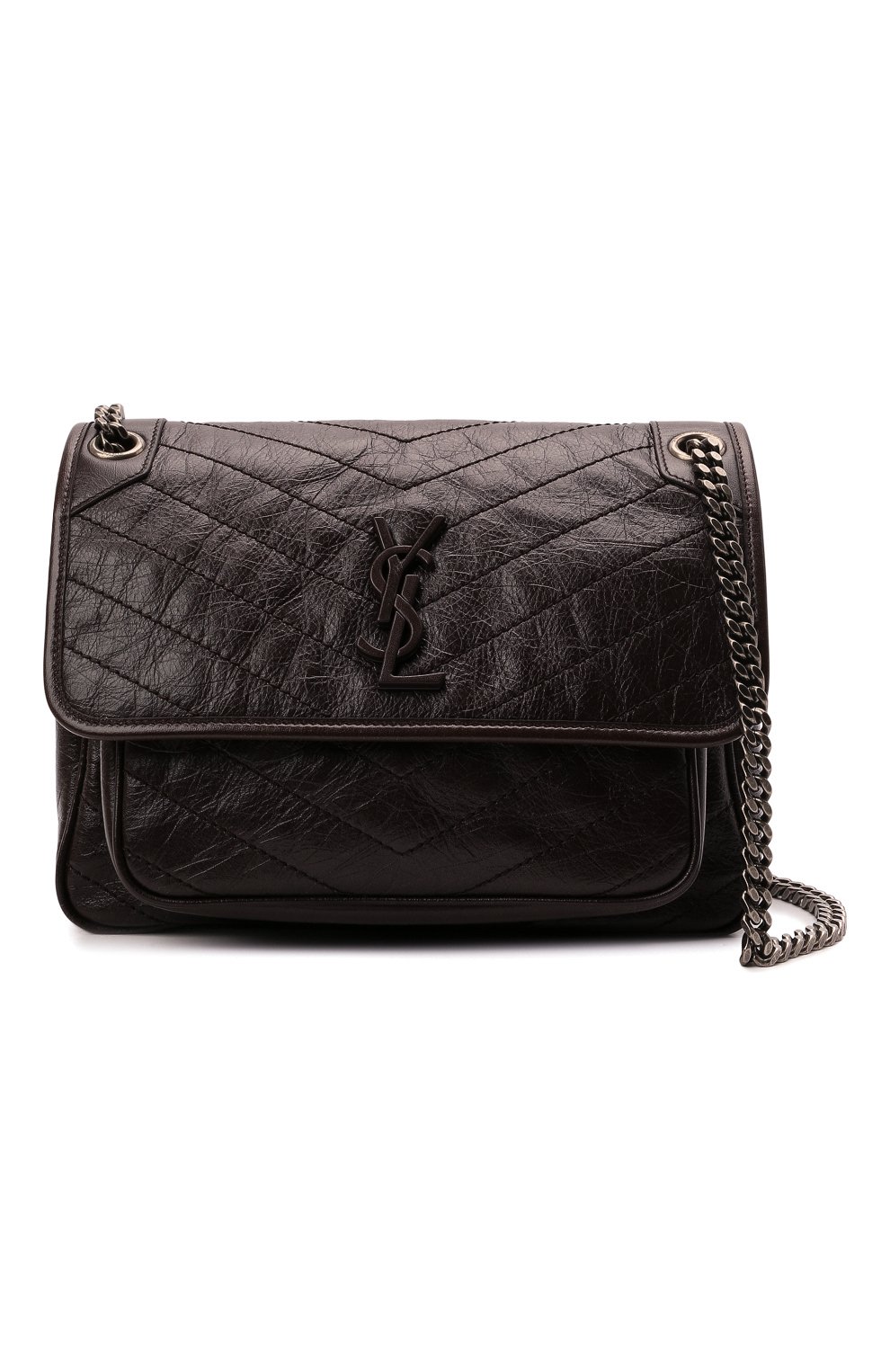 Женская темно-коричневая сумка niki medium SAINT LAURENT купить в