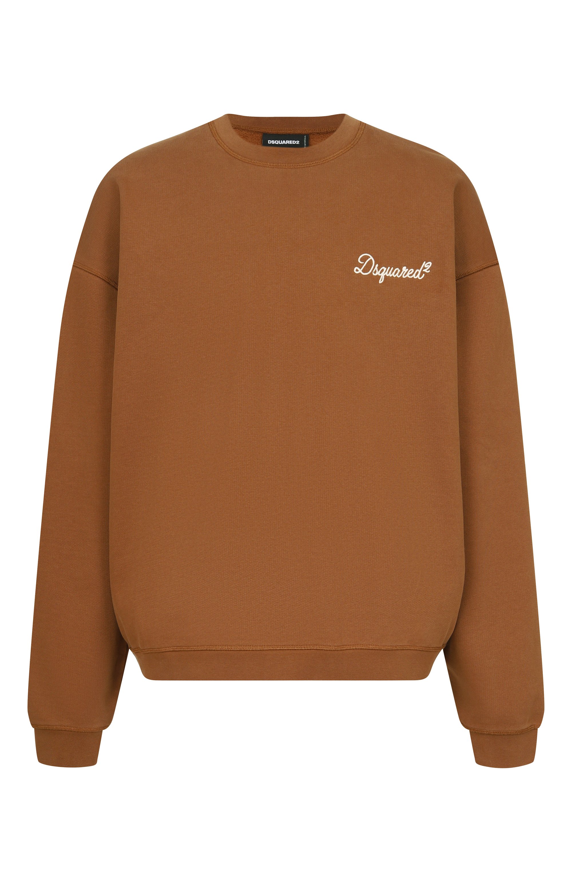 Хлопковый свитшот DSQUARED2 коричневого цвета по цене 49950 руб., арт. S74GU0930/D25029, фото 1 Хлопковый свитшот DSQUARED2, арт. S74GU0930/D25029, фото 1