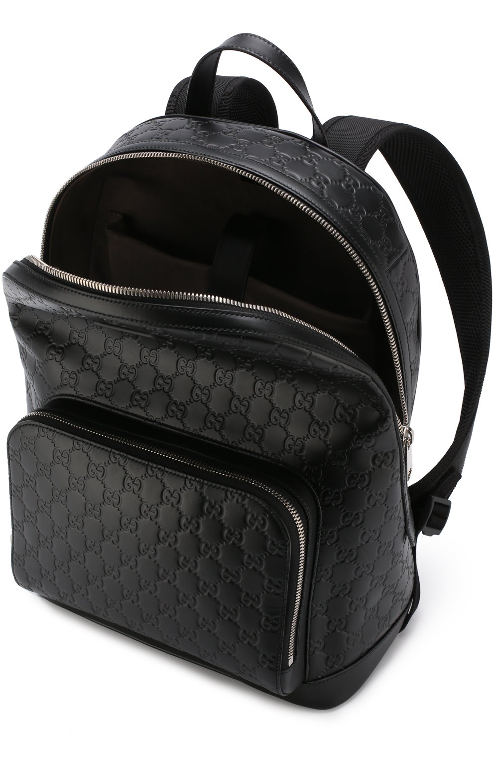 Кожаный рюкзак с тиснением signature и внешним карманом на молнии GUCCI, арт. 406370/CWCCN, фото 4