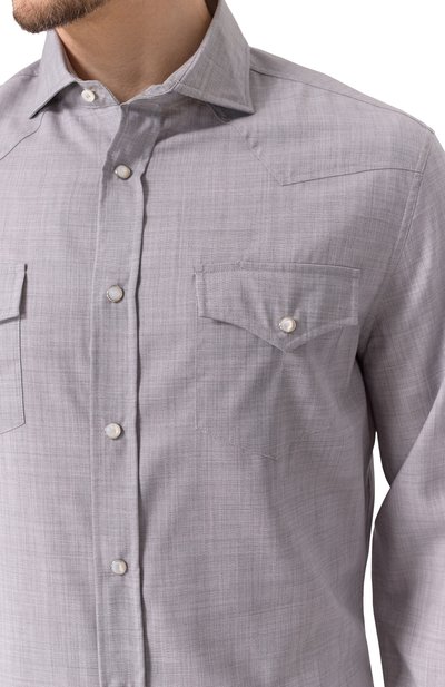 Шерстяная рубашка BRUNELLO CUCINELLI, арт. MM6704008, фото 5