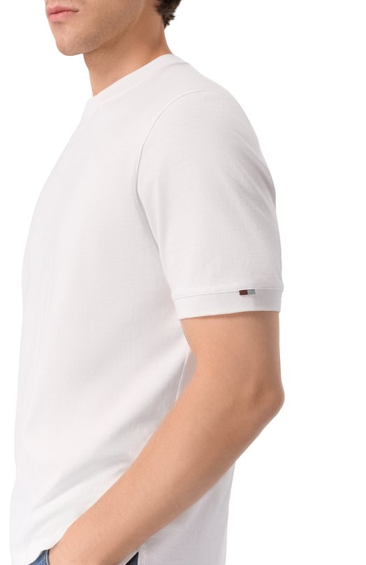 Хлопковая футболка Canali T0930/MJ02435 Белый  T0930/MJ02435 Фото 5