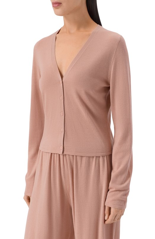 Кардиган из шерсти и шелка 12 STOREEZ 135826 Розовый  135826 Фото 3