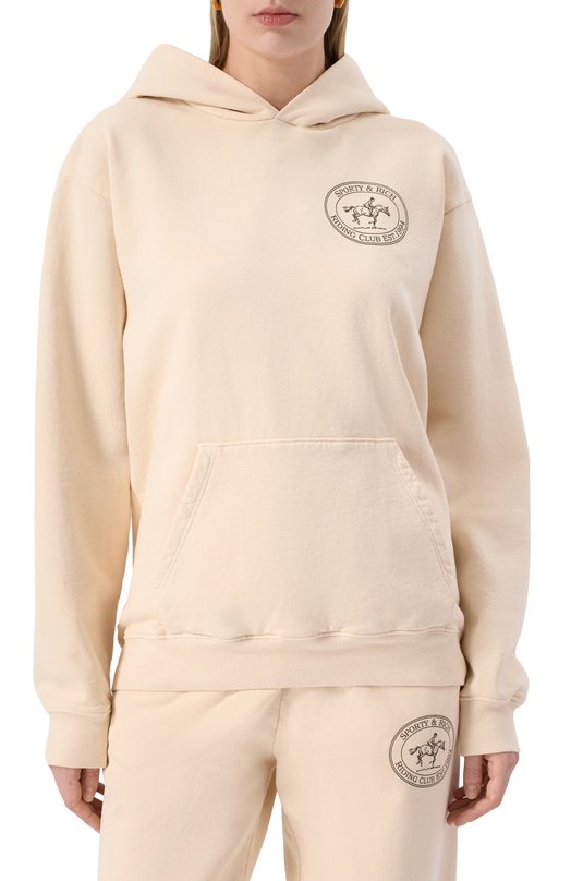 Хлопковое худи Sporty and Rich ST070612244CR01 Кремовый  ST070612244CR01 Фото 3