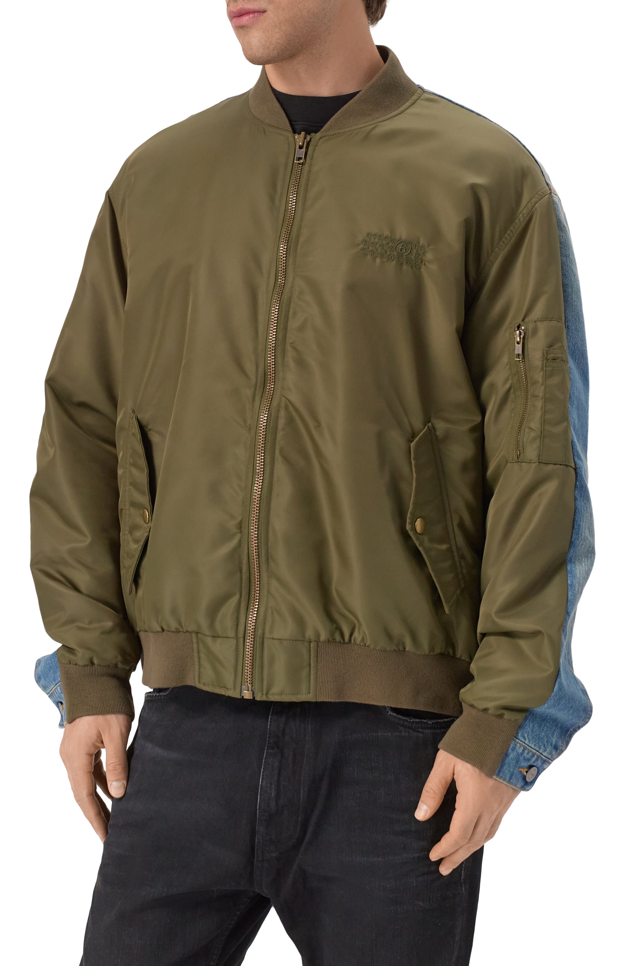 Комбинированный бомбер MM6, арт. SH0AM0044/MTN038, фото 3