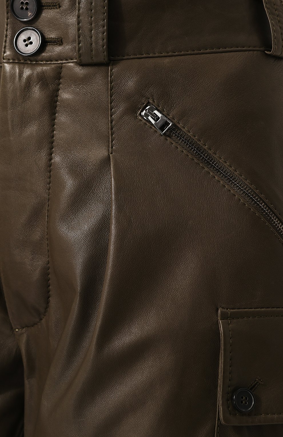 Однотонные кожаные брюки с защипами TOM FORD, арт. PAL640-LEX177, фото 5