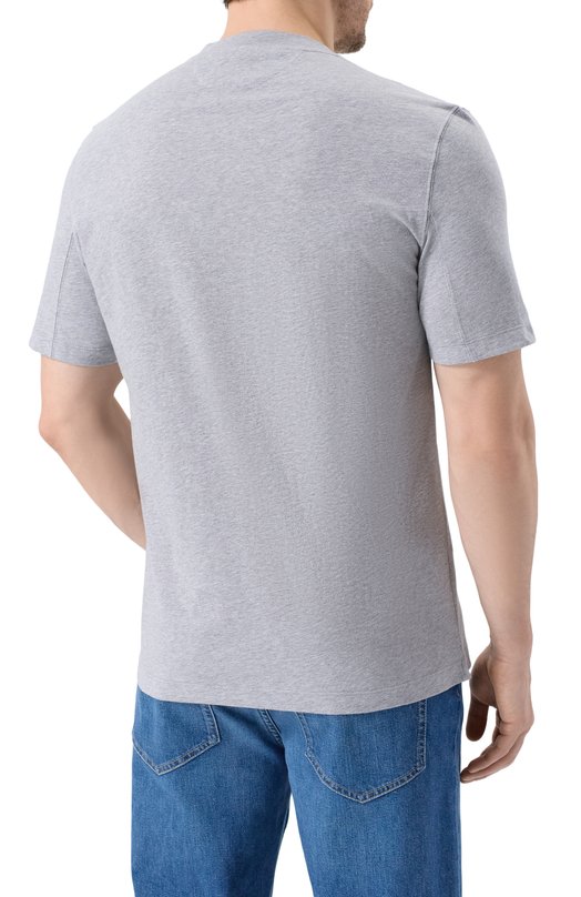 Хлопковая футболка Brunello Cucinelli M0B138440 Серый  M0B138440 Фото 4