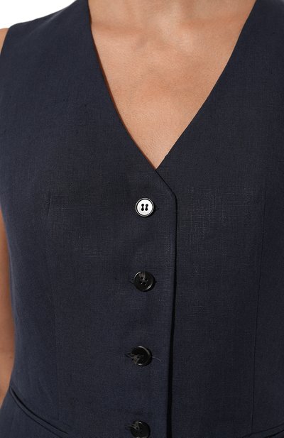 Льняной жилет NOBLE&BRULEE темно-синего цвета по цене 45000 руб., арт. NB42/060521/38, фото 5 Льняной жилет NOBLE&BRULEE, арт. NB42/060521/38, фото 5