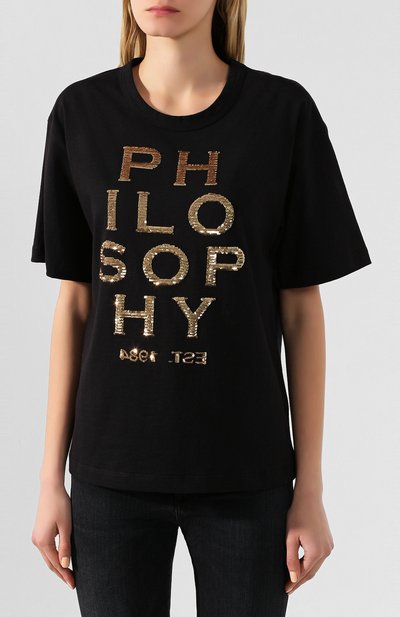 Хлопковая футболка PHILOSOPHY DI LORENZO SERAFINI, арт. A0709/745, фото 3