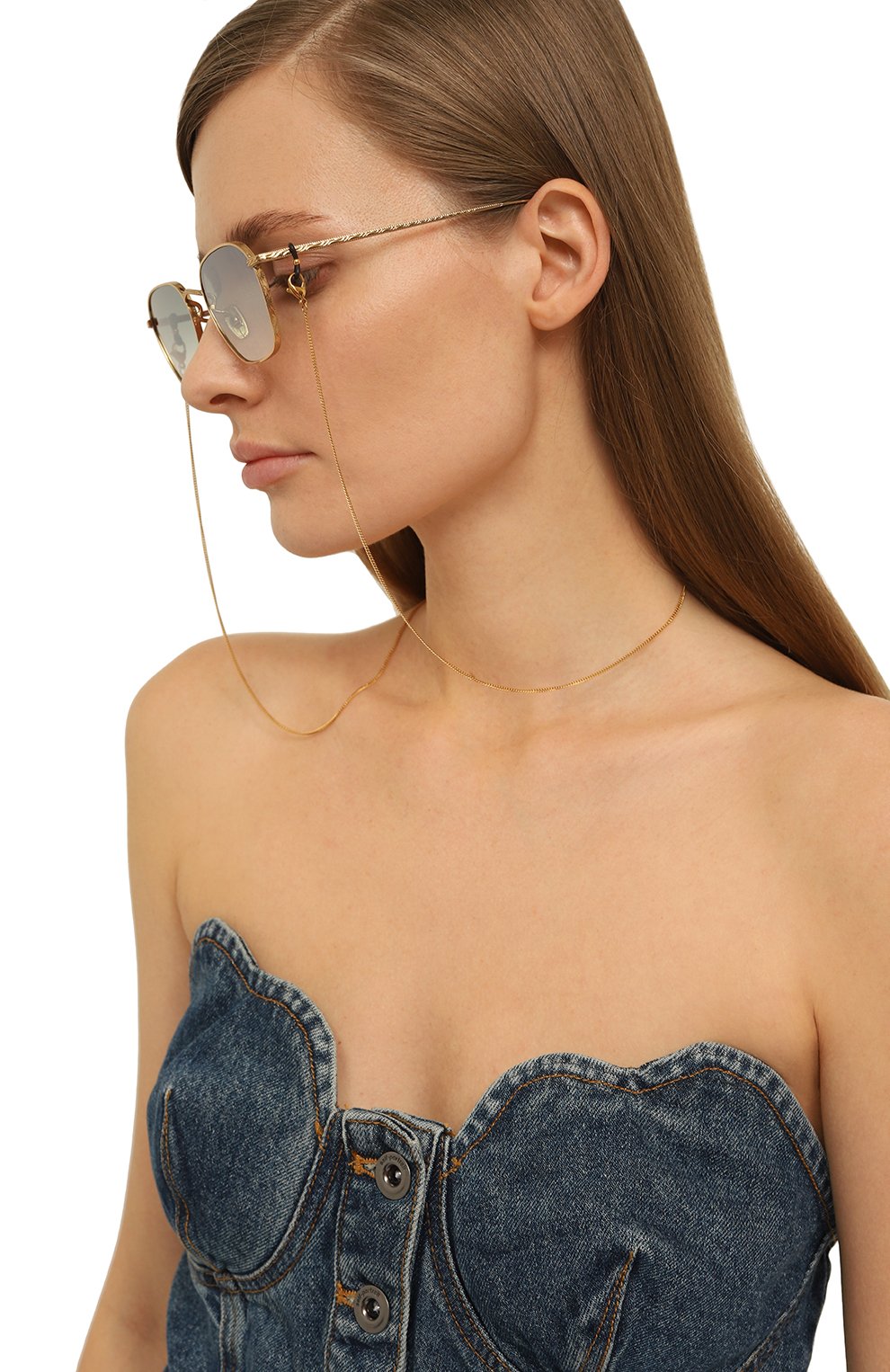 Цепочка для очков CAROLINE ABRAM, арт. CHAINETTE TRI0 METALL SINGLE G0LD, фото 2