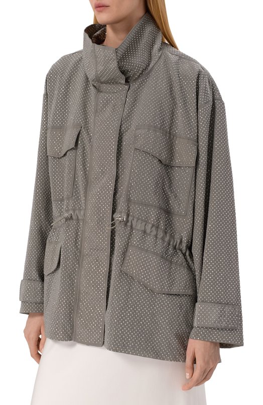 Парка с отделкой стразами Pinko 104598/A2BW Серый  104598/A2BW Фото 3