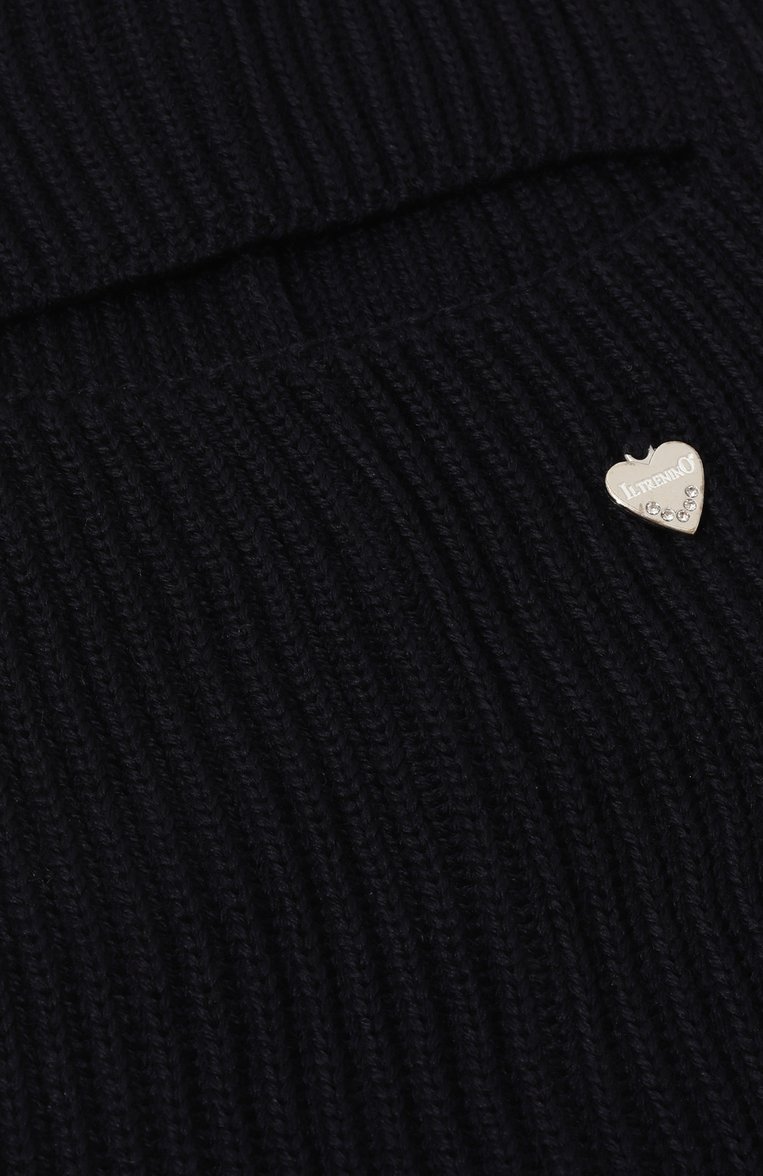 Детского шерстяная шапка-балаклава IL TRENINO темно-синего цвета, арт. CL-4116/J | Фото 3 (Материал: Текстиль, Шерсть; Материал сплава: Проставлено; Нос: Не проставлено)