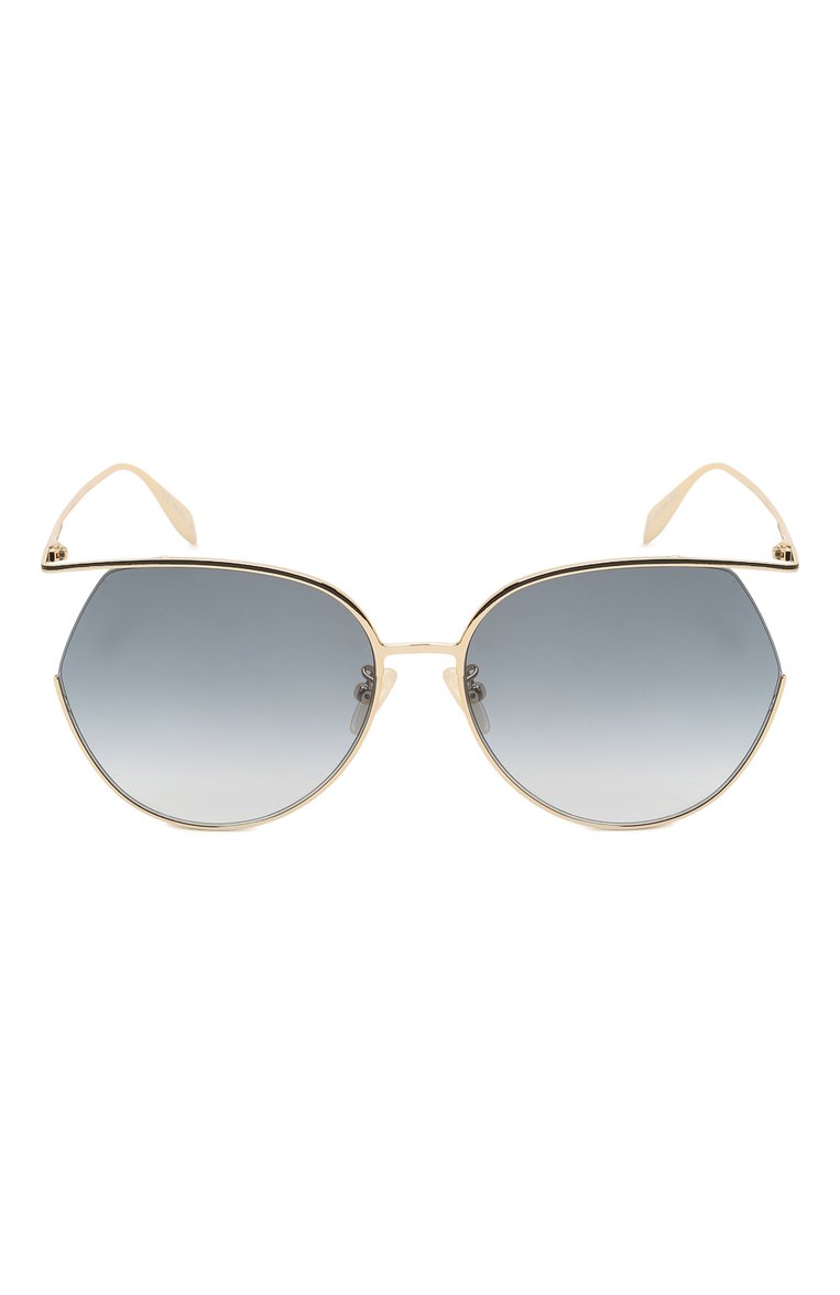 Женские солнцезащитные очки ALEXANDER MCQUEEN золотого цвета, арт. AM0255S 001 | Фото 3 (Тип очков: С/з; Региональные ограничения белый список (Axapta Mercury): RU, Не проставлено; Нос: Не проставлено; Материал: Металл)