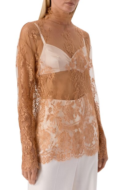 Топ из вискозы DOLCE & GABBANA бежевого цвета по цене 231000 руб., арт. F7BV7T/ILMC1, фото 3 Топ из вискозы DOLCE & GABBANA, арт. F7BV7T/ILMC1, фото 3