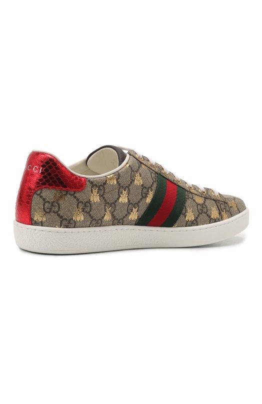Комбинированные кеды New Ace Gucci 550051/9N050 Бежевый  550051/9N050 Фото 5