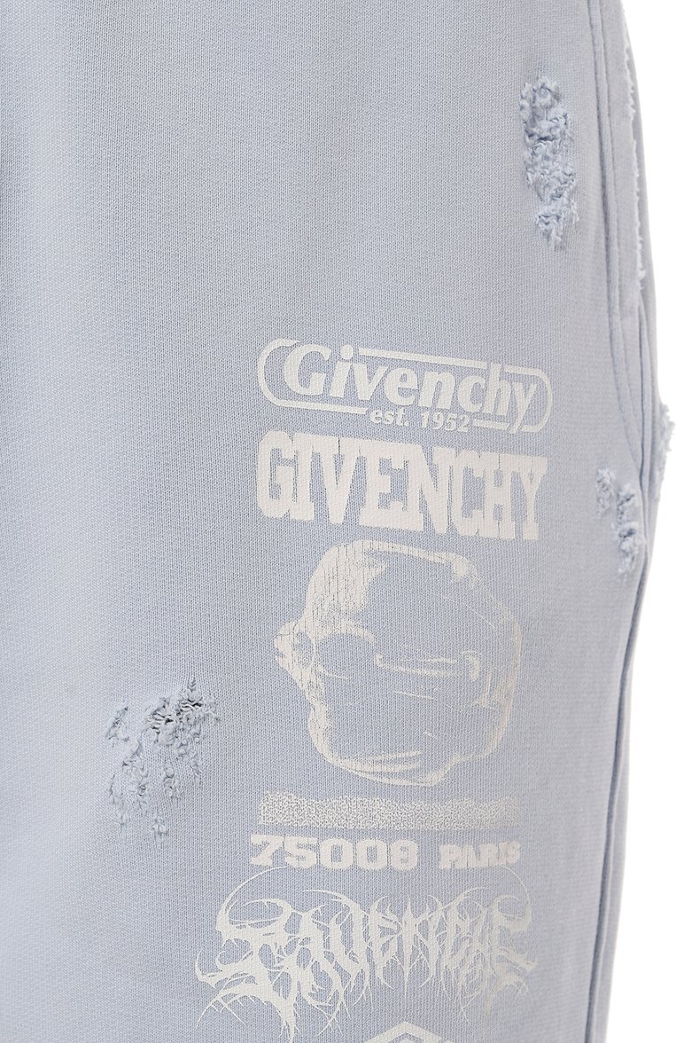 Мужские хлопковые шорты GIVENCHY светло-голубого цвета, арт. BM515J/3YGD | Фото 5 (Материал сплава: Проставлено; Материал внешний: Хлопок; Драгоценные камни: Проставлено; Длина Шорты М: До колена; Принт: С принтом; Случай: Повседневный; Стили: Кэжуэл)