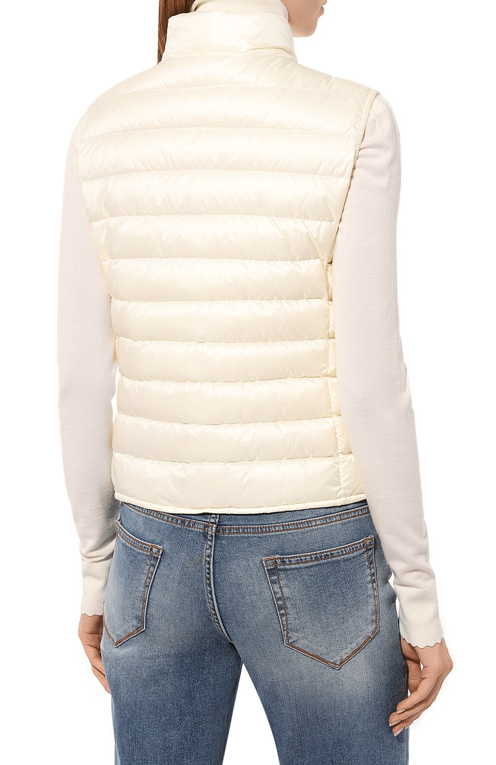 Пуховый жилет liane MONCLER молочного цвета по цене 59950 руб., арт. 1A102-00-53048, фото 4 Пуховый жилет liane MONCLER, арт. 1A102-00-53048, фото 4