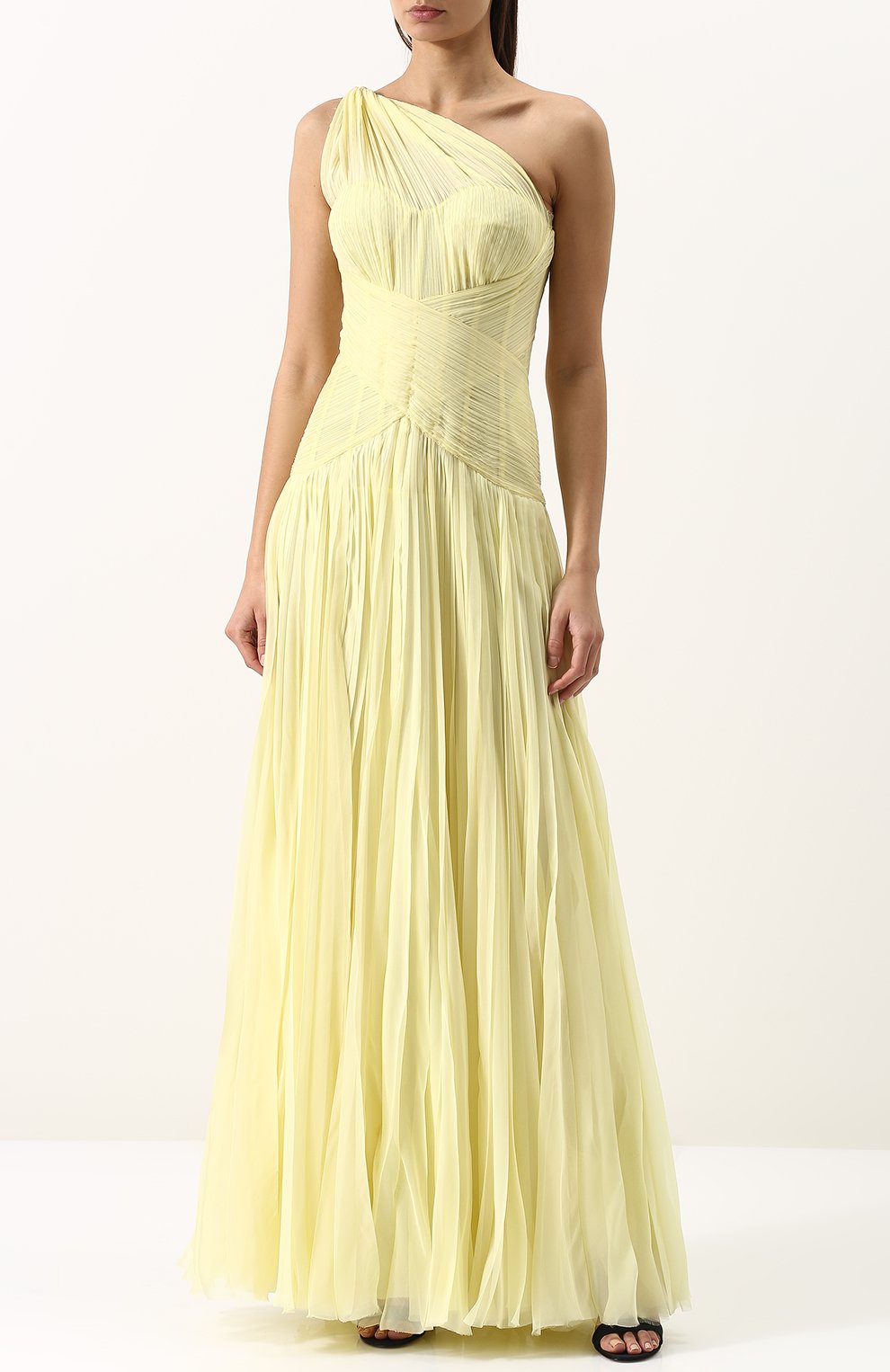Шелковое плиссированное платье-макси ALEXANDER MCQUEEN, арт. 507660/QKB19, фото 3