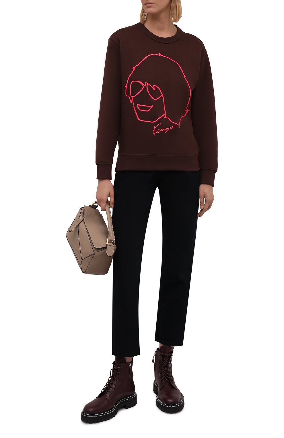 Хлопковый свитшот KENZO коричневого цвета по цене 26650 руб., арт. FB62SW8354ML, фото 2 Хлопковый свитшот KENZO, арт. FB62SW8354ML, фото 2