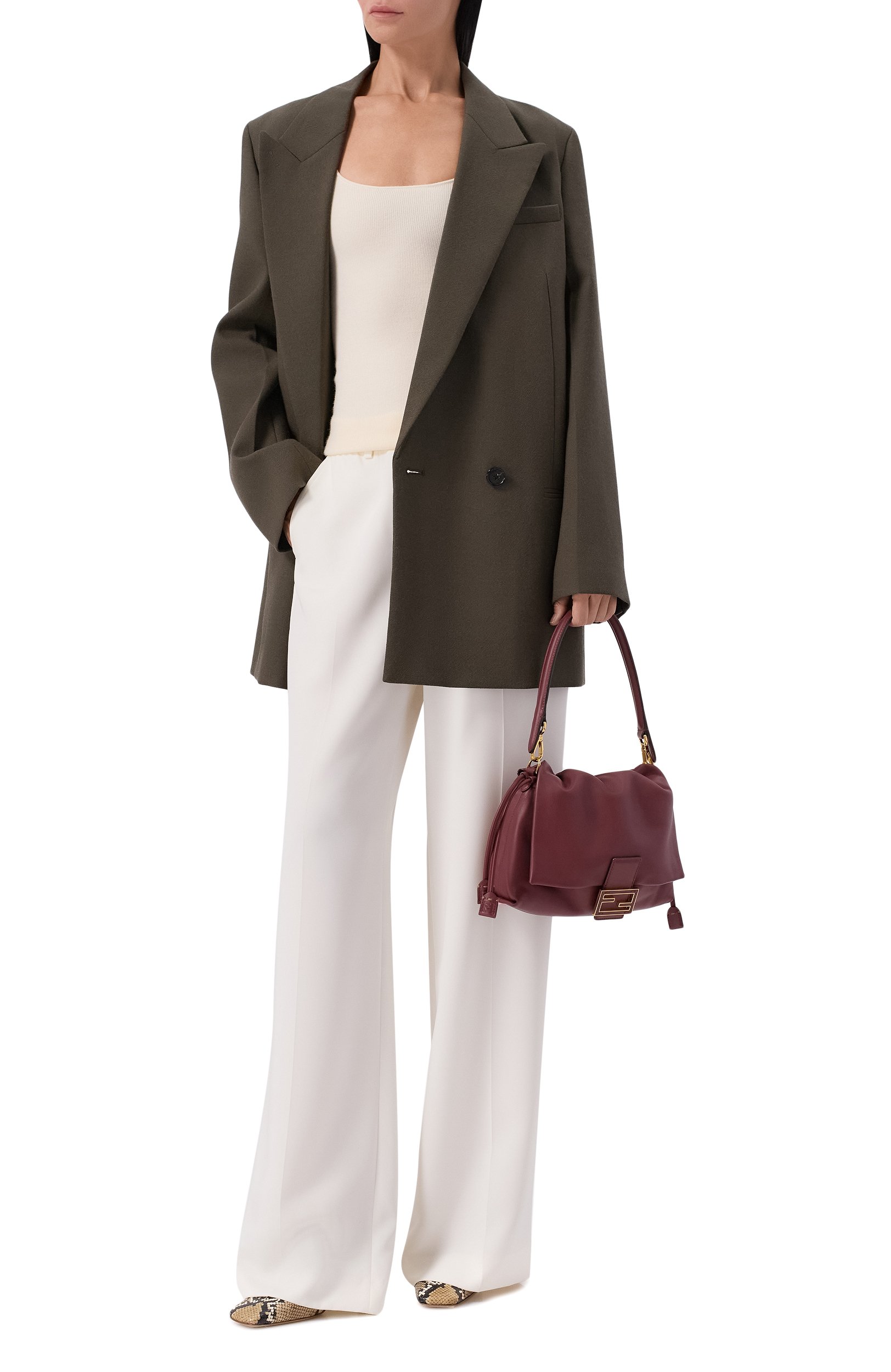 Сумка mamma baguette medium FENDI бордового цвета по цене 466000 руб., арт. 8BR833/AQ0D, фото 3 Сумка mamma baguette medium FENDI, арт. 8BR833/AQ0D, фото 3
