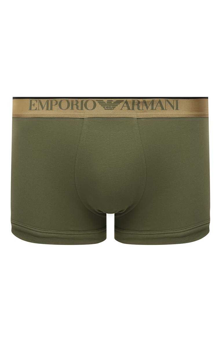 Мужские хлопковые боксеры EMPORIO ARMANI зеленого цвета, арт. 111389/4F512 | Фото 1 (Материал сплава: Проставлено; Нос: Не проставлено; Материал внешний: Хлопок; Кросс-КТ: бельё; Трусы М: Боксеры; Мужское Кросс-КТ: Трусы)