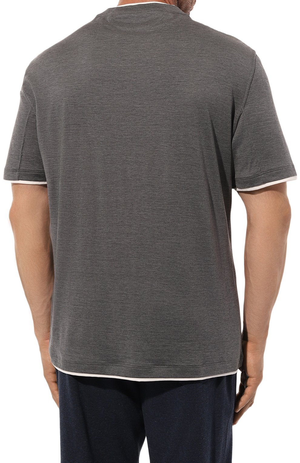 Футболка из шелка и хлопка BRUNELLO CUCINELLI, арт. MH8367427W, фото 4