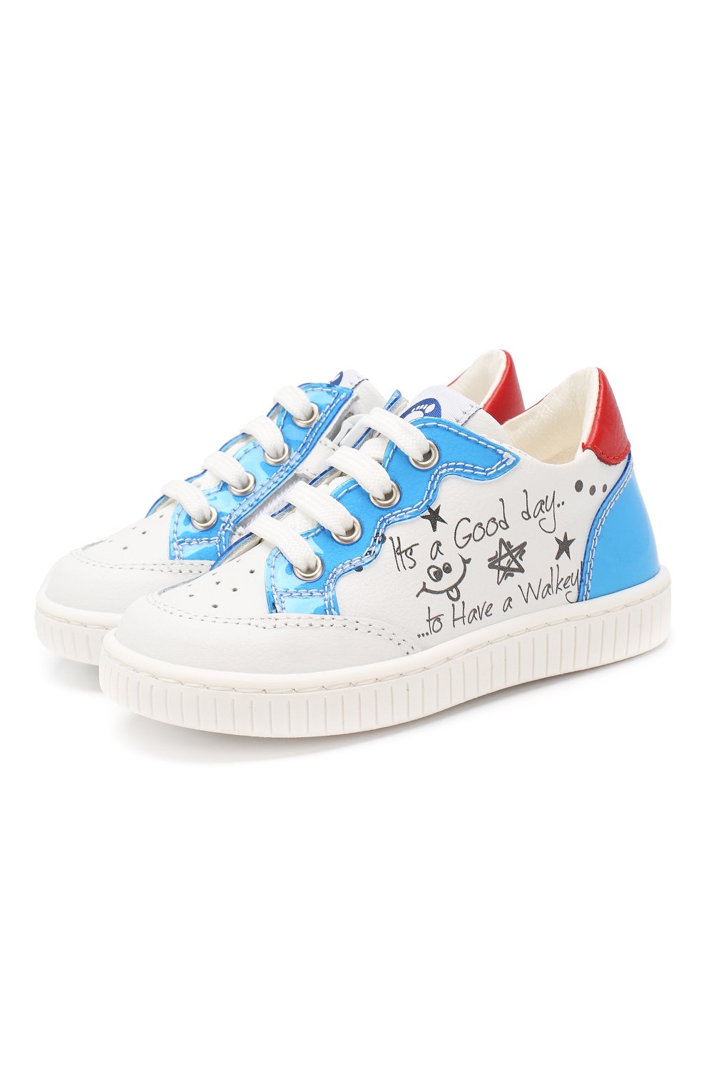 Кожаные кеды WALKEY белого цвета по цене 11500 руб., арт. Y1B4-40207-0575, фото 1 Кожаные кеды WALKEY, арт. Y1B4-40207-0575, фото 1