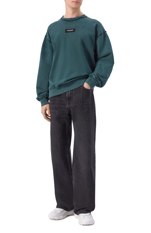 Хлопковый свитшот Dolce & Gabbana G9CAKT/G7P1R Зелёный  G9CAKT/G7P1R Фото 2