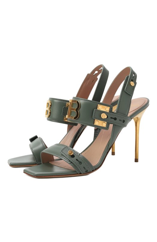 Кожаные босоножки B-Buzz 95 Balmain EN1UH086/LVIT Зелёный EN1UH086/LVIT