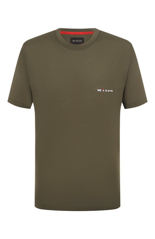 Хлопковая футболка Kiton UMK0717H101 Хаки UMK0717H101