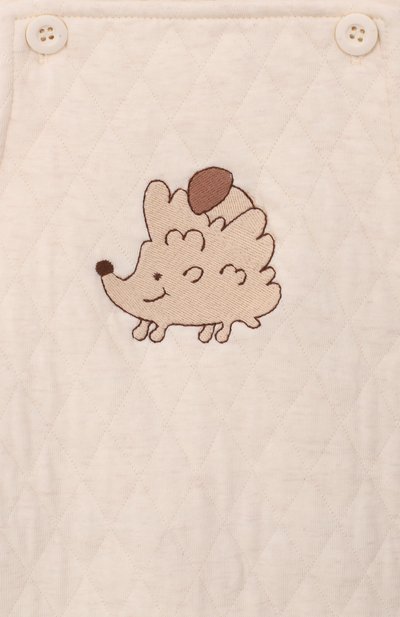 Хлопковый комбинезон BABYBU кремового цвета по цене 7400 руб., арт. BI-N1009W226, фото 3 Хлопковый комбинезон BABYBU, арт. BI-N1009W226, фото 3