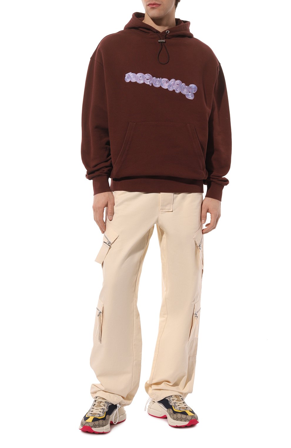 Хлопковые брюки JACQUEMUS светло-бежевого цвета по цене 96750 руб., арт. 22H226PA026/1073WHITE, фото 2 Хлопковые брюки JACQUEMUS, арт. 22H226PA026/1073WHITE, фото 2