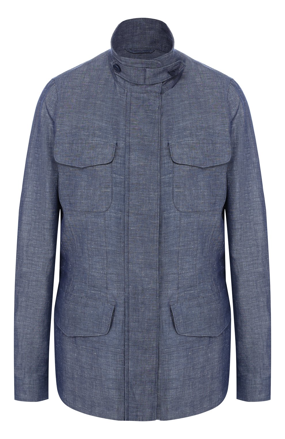 Жакет из смеси льна и хлопка LORO PIANA синего цвета по цене 199500 руб., арт. FAI5977, фото 1 Жакет из смеси льна и хлопка LORO PIANA, арт. FAI5977, фото 1