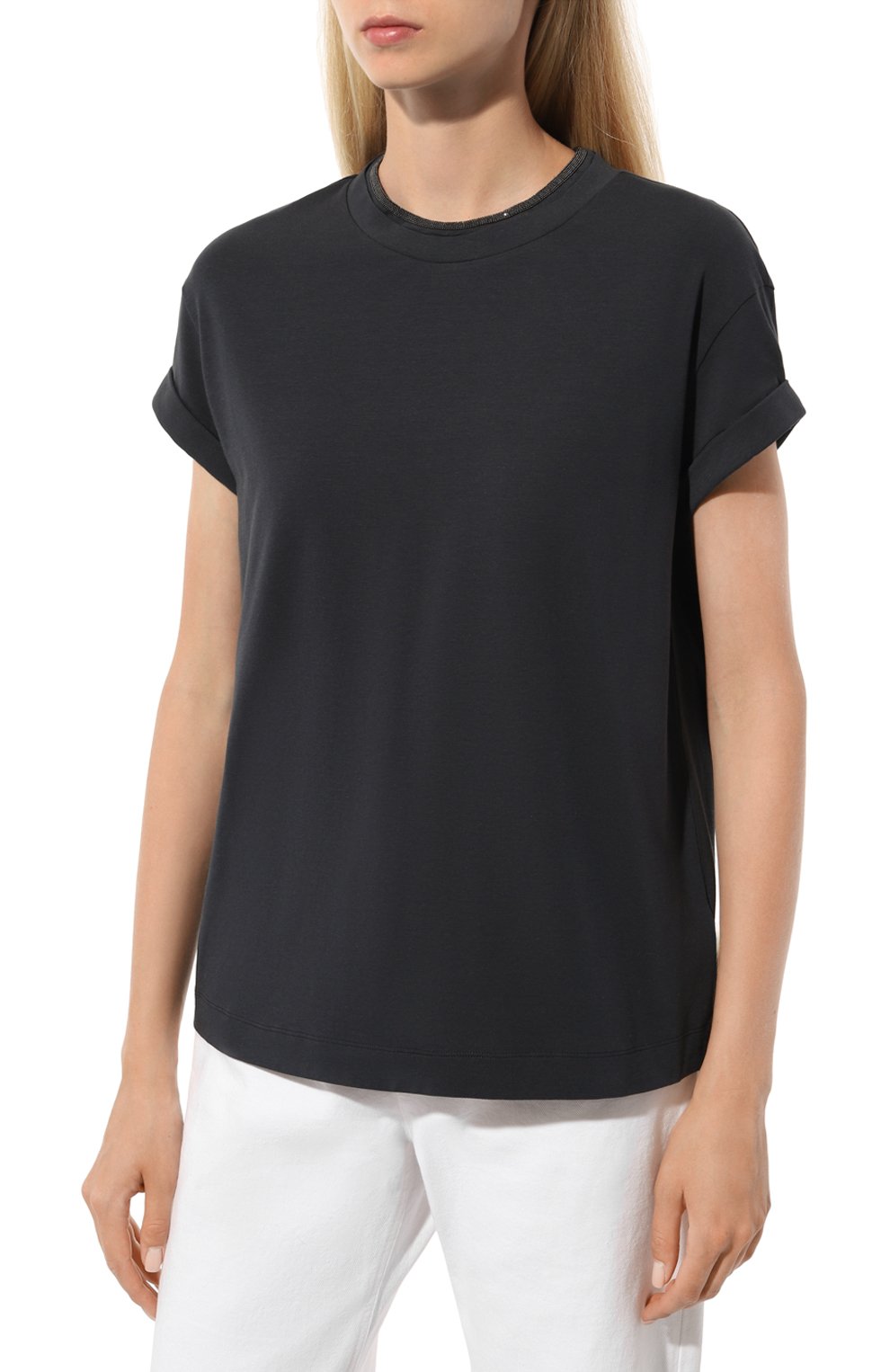 Хлопковый топ BRUNELLO CUCINELLI, арт. MPT18BD200, фото 3