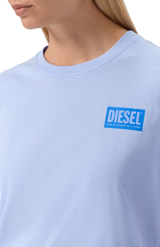 Хлопковая футболка Diesel A21216/0QIAM Голубой  A21216/0QIAM Фото 5