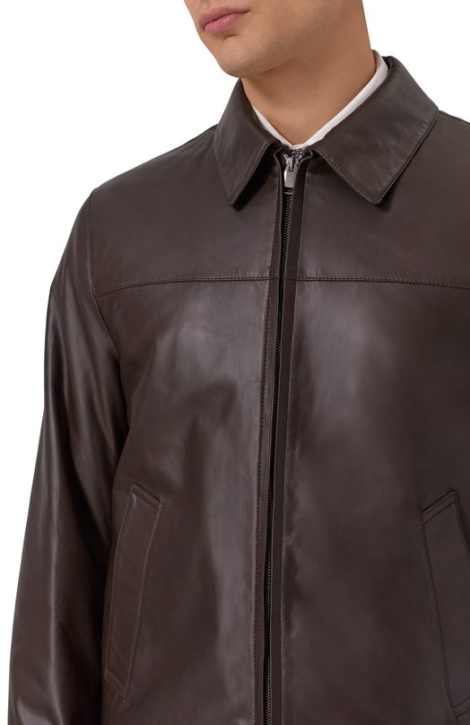 Кожаная куртка Brioni PLBV0L/08720 Коричневый  PLBV0L/08720 Фото 5