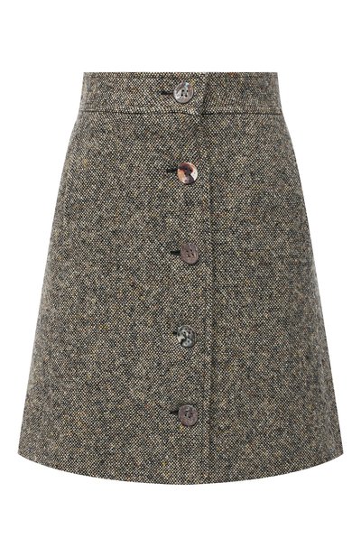 Юбка из шерсти и шелка CHLOÉ темно-бежевого цвета по цене 121000 руб., арт. CHC21WJU22165, фото 1 Юбка из шерсти и шелка CHLOÉ, арт. CHC21WJU22165, фото 1