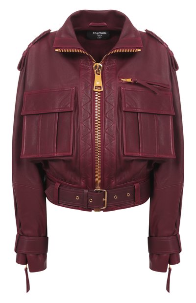 Женская кожаная куртка BALMAIN, арт. FF0TF510/LE05