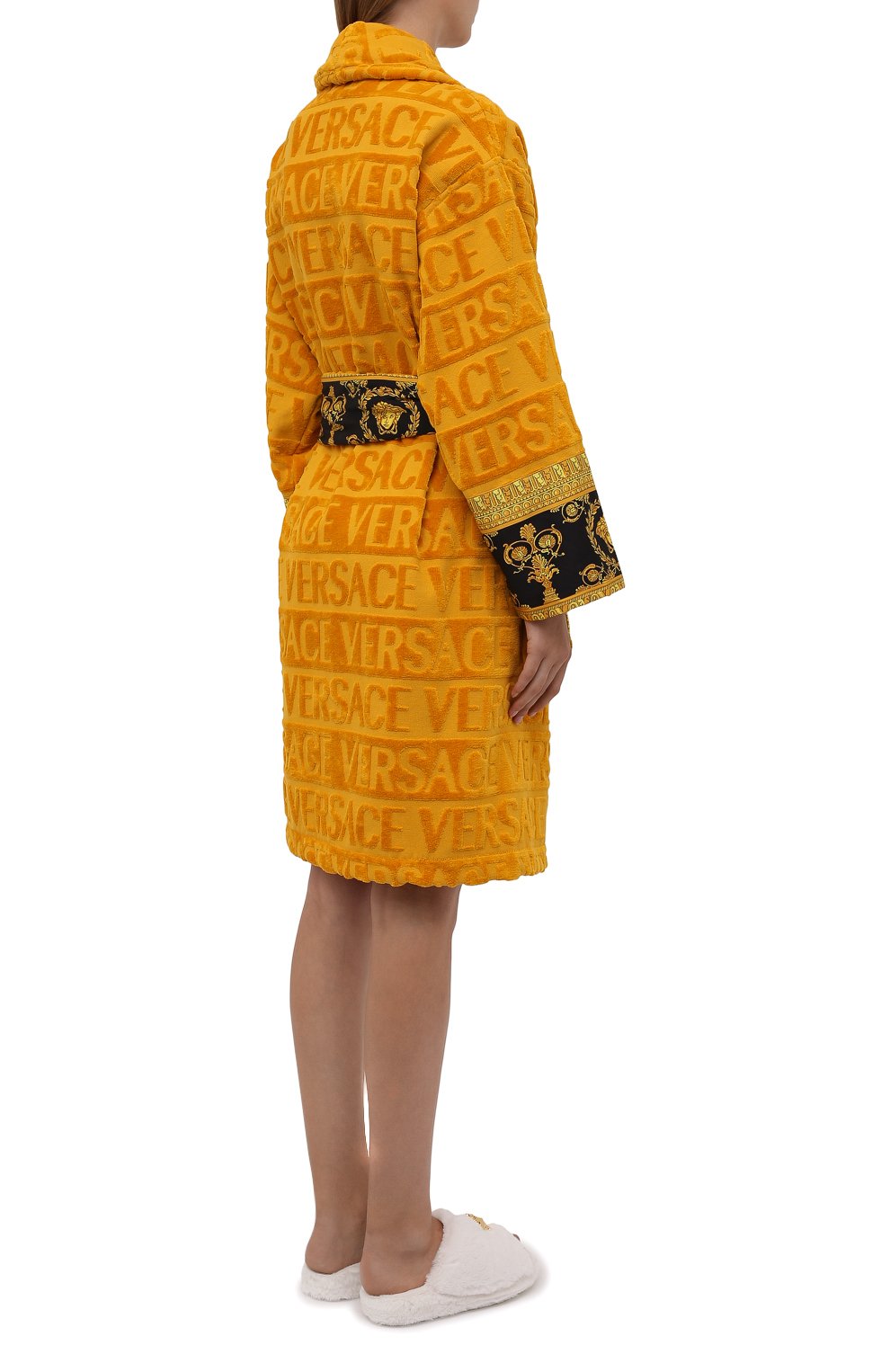 Хлопковый халат VERSACE оранжевого цвета по цене 73200 руб., арт. ZACJ00008/ZC0SP052, фото 4 Хлопковый халат VERSACE, арт. ZACJ00008/ZC0SP052, фото 4