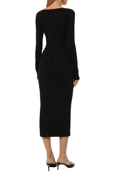 Платье из вискозы DOLCE & GABBANA черного цвета по цене 190000 руб., арт. F6CNYT/FUGRE, фото 4 Платье из вискозы DOLCE & GABBANA, арт. F6CNYT/FUGRE, фото 4