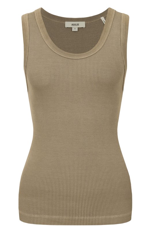 Майка из лиоцелла и хлопка Agolde A7368B1260 Хаки A7368B1260