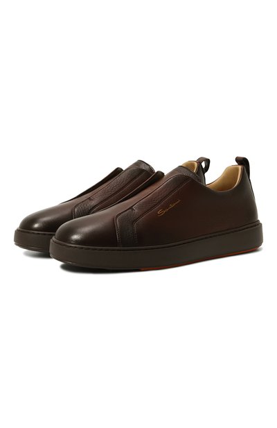 Мужские кожаные кеды cleanic SANTONI, арт. MBCG21995SM0KAUA