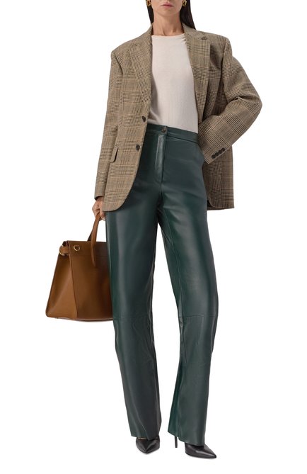 Женские кожаные брюки KITON, арт. D58171K0541F06
