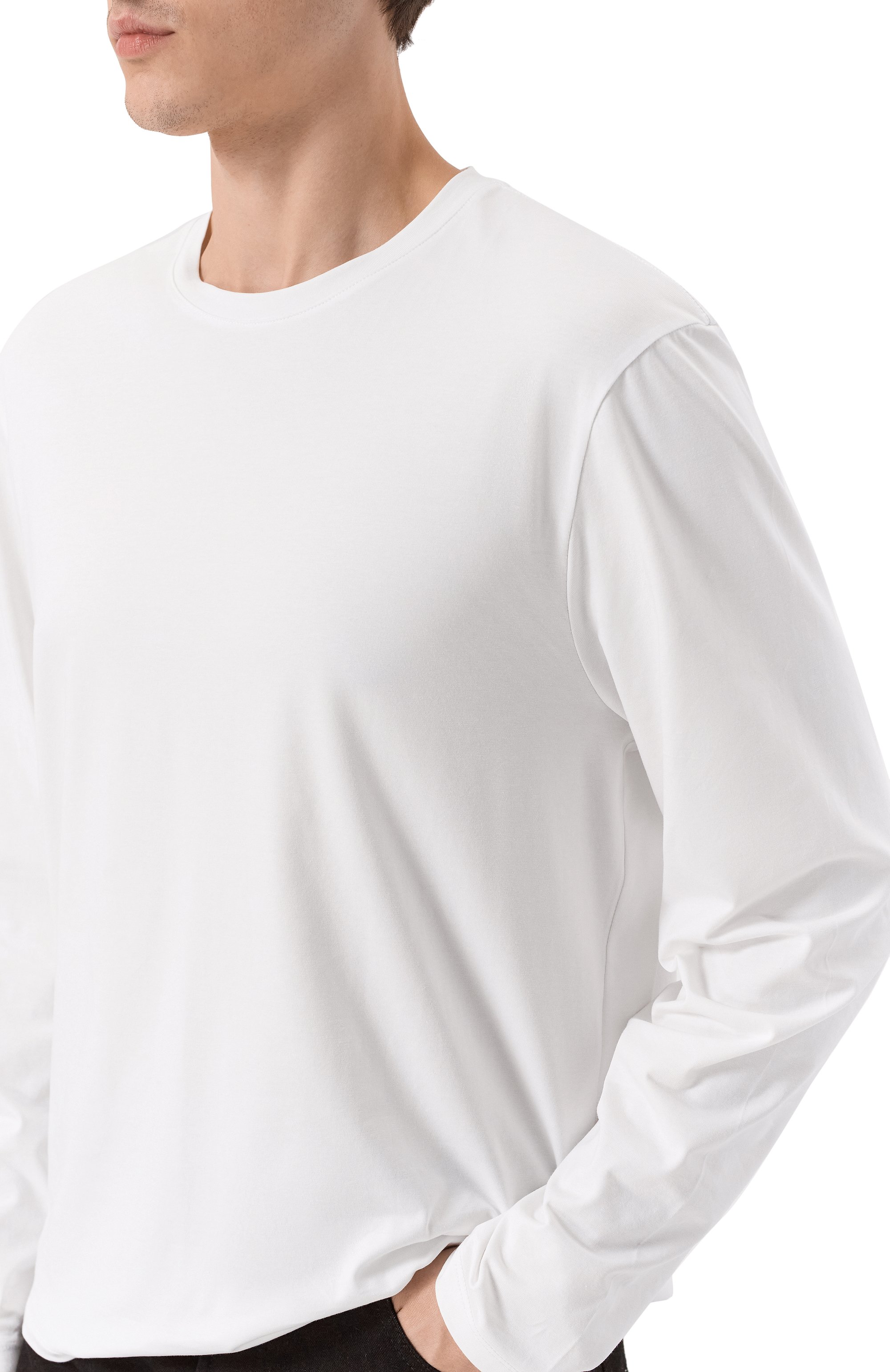 Хлопковый лонгслив 7 FOR ALL MANKIND, арт. 7MLS1237-WHT, фото 5