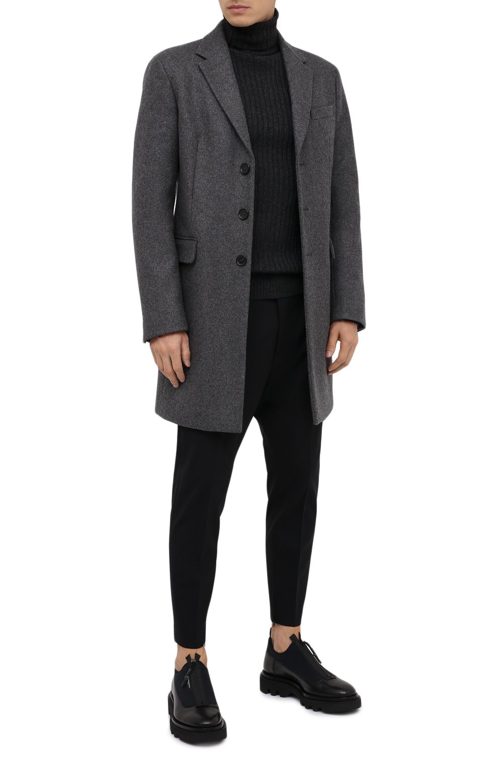 Шерстяное пальто DSQUARED2 серого цвета по цене 124500 руб., арт. S74AA0225/S53103, фото 2 Шерстяное пальто DSQUARED2, арт. S74AA0225/S53103, фото 2