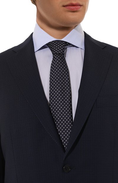 Шелковый галстук EMPORIO ARMANI темно-синего цвета по цене 13400 руб., арт. 340075/4F647, фото 2 Шелковый галстук EMPORIO ARMANI, арт. 340075/4F647, фото 2