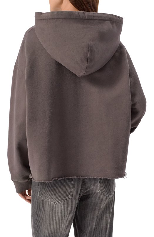 Хлопковое худи MM6 S62GU0142/M25024 Серый  S62GU0142/M25024 Фото 4