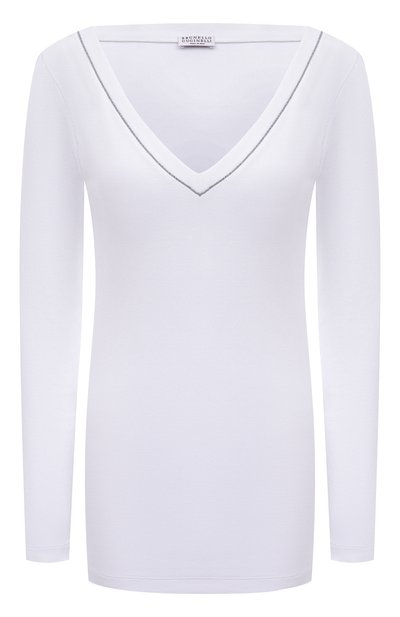 Женская хлопковый лонгслив BRUNELLO CUCINELLI, арт. 221M0TC8BJ302