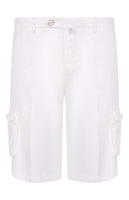 Шорты изо льна и хлопка Kiton UFPPBK0603H Белый UFPPBK0603H